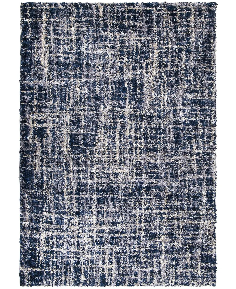 Orian Cotton Tail Cross Thatch Navy 5'3" x 7'6" Area Rug