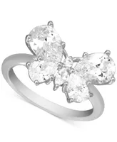 Essentials Cubic Zirconia Butterfly Statement Ring Silver