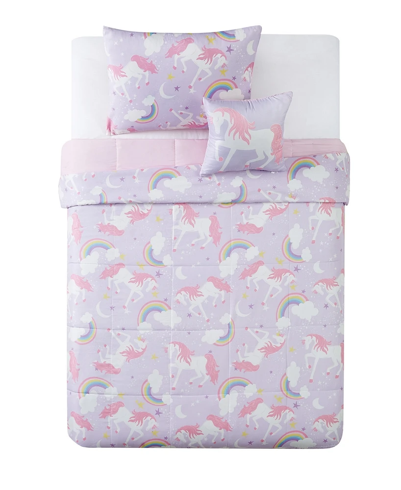 My World Rainbow Unicorn Twin 3 Piece Comforter Set