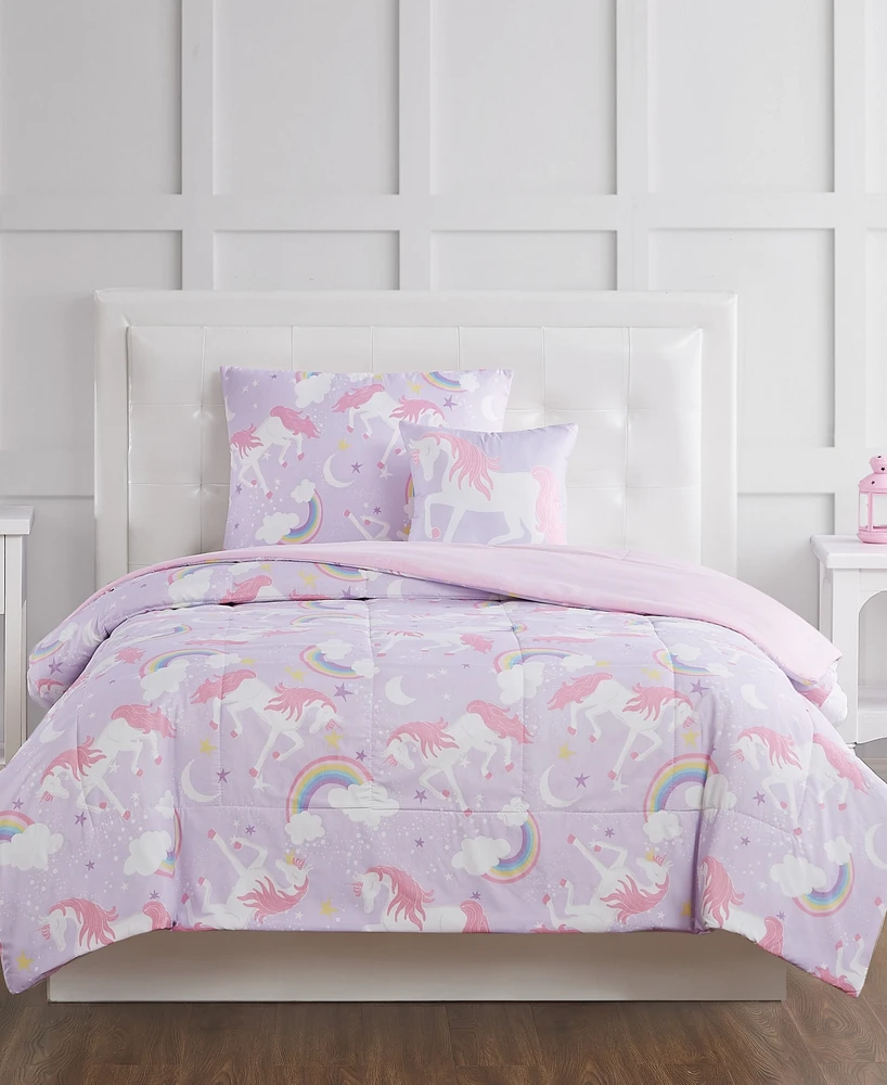 My World Rainbow Unicorn Twin 3 Piece Comforter Set