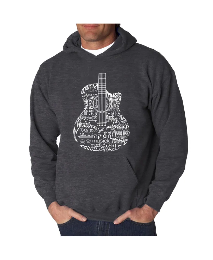 La Pop Art Men's Languages Guitar Word Hooded Sweatshirt
