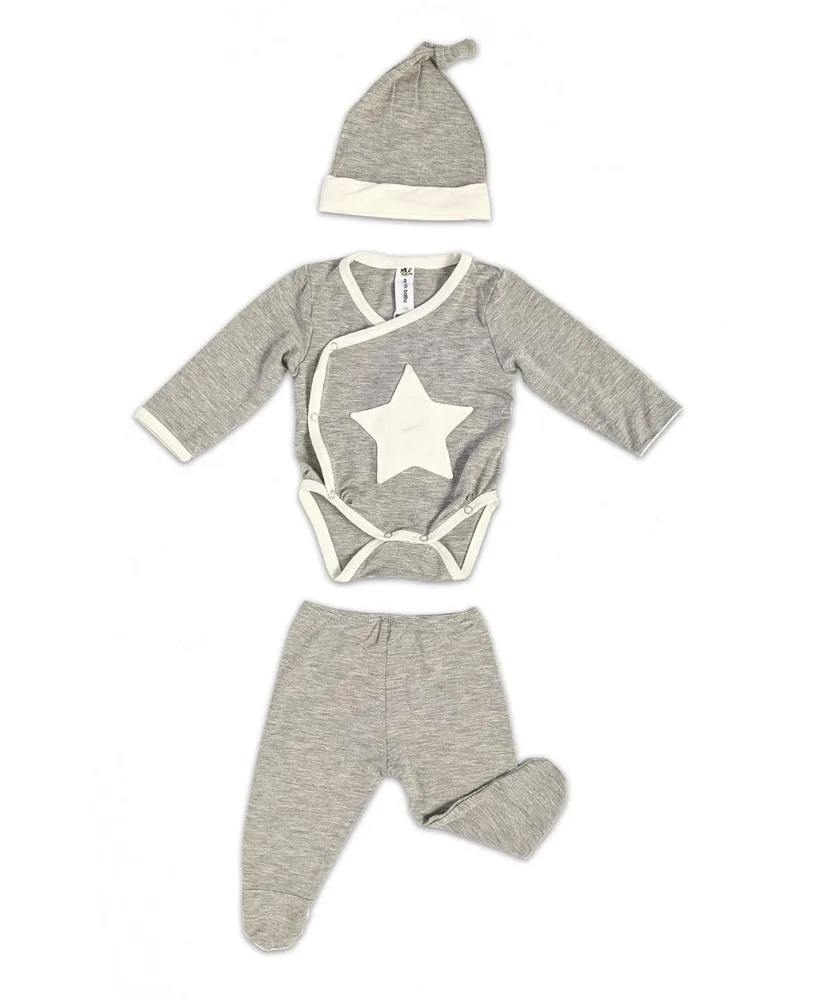 Earth Baby Outfitters Baby Boys or Baby Girls Bodysuit, Pants, and Hat