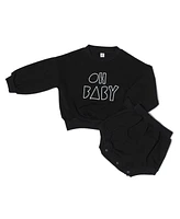 Earth Baby Outfitters Girls Cotton 2 Piece Long Sleeve Fleece Set