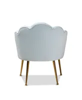 Furniture Cinzia Glam and Luxe Upholstered Seashell Shaped Accent Chair