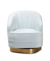 Furniture Fiore Glam and Luxe Upholstered Swivel Accent Chair