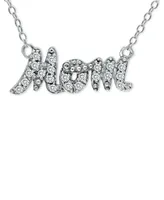 Giani Bernini Cubic Zirconia "Mom" Nameplate Necklace in 18k Gold