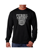 La Pop Art Men's Word - Pitbull Face Long Sleeve T-Shirt