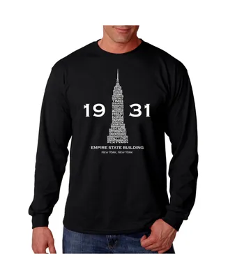 La Pop Art Men's Word - Empire State Building Long Sleeve T-Shirt