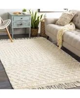 Livabliss Farmhouse Tassels Fts-2305 White 3' x 5' Area Rug