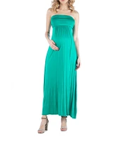 24seven Comfort Apparel Sleeveless Empire Waist Maternity Maxi Dress