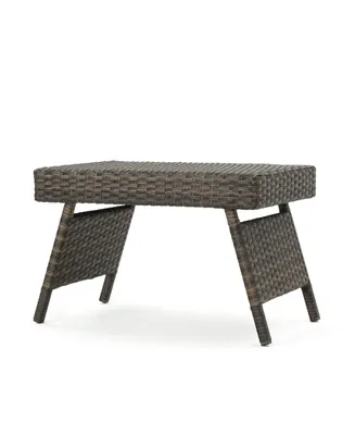 Noble House Thira Outdoor Mixed Mocha End Table with Frame