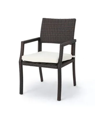 Noble House Rhode Island Outdoor Dining Chairs with Cushions, Set of 2