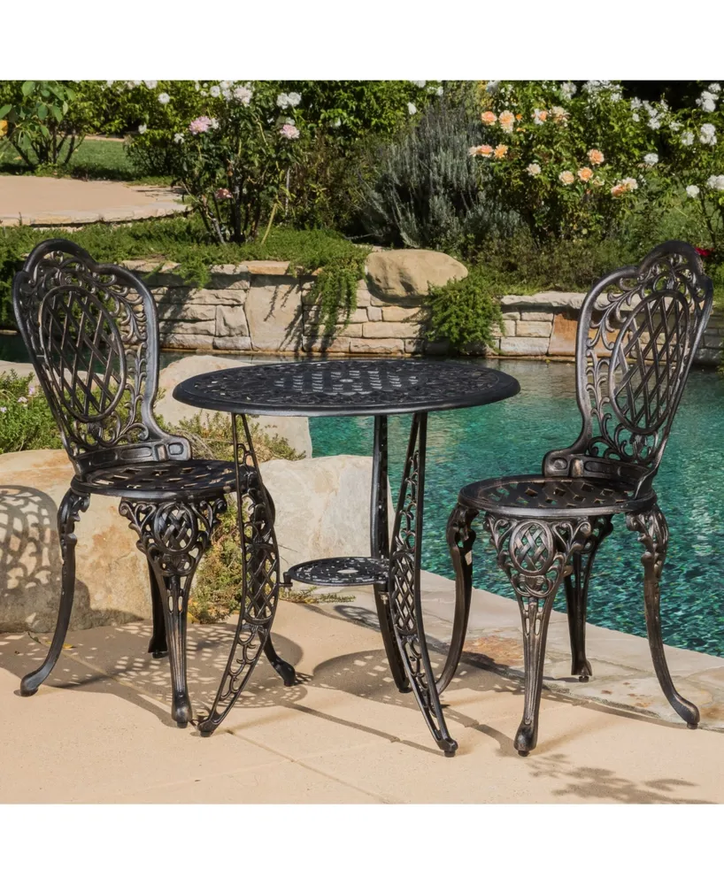 Noble House Bruce 3 Pieces Outdoor Cast Bistro Set