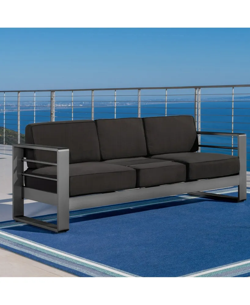 Noble House Cape Coral Outdoor Sofa Couch with Cushions