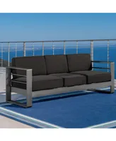 Noble House Cape Coral Outdoor Sofa Couch with Cushions