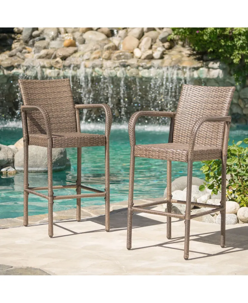 Noble House Delfina Outdoor Barstool, Set of 2