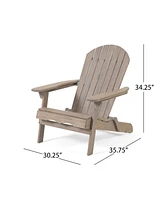 Noble House Hanlee Gray Folding Adirondack Chair