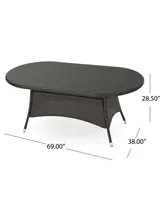 Noble House Sambrera Outdoor Oval Dining Table