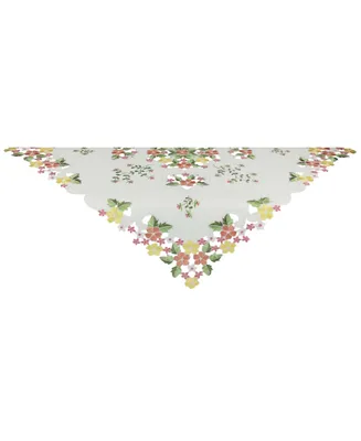 Xia Home Fashions Fancy Flowers Table Topper, 34" x 34"