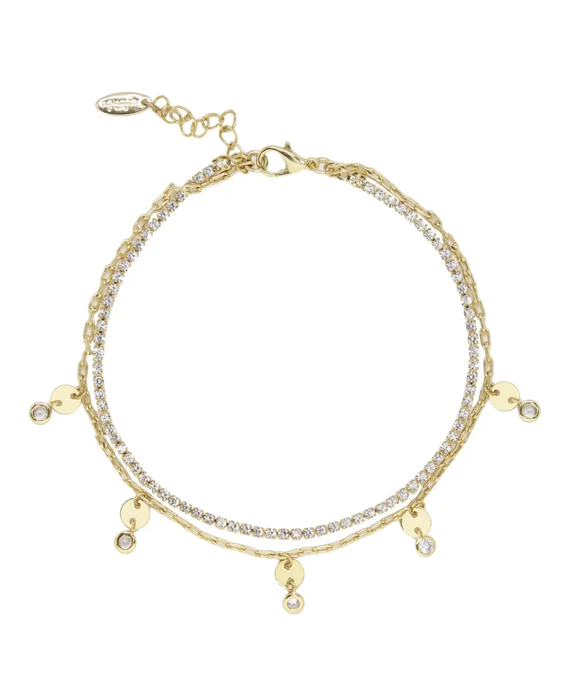 Ettika Giovanna Layered Crystal Women's Anklet