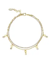 Ettika Giovanna Layered Crystal Women's Anklet