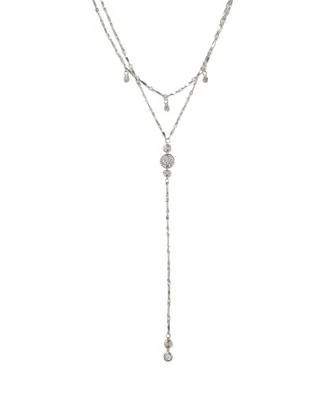 Ettika Carmine Layered Crystal Lariat Women's Necklace