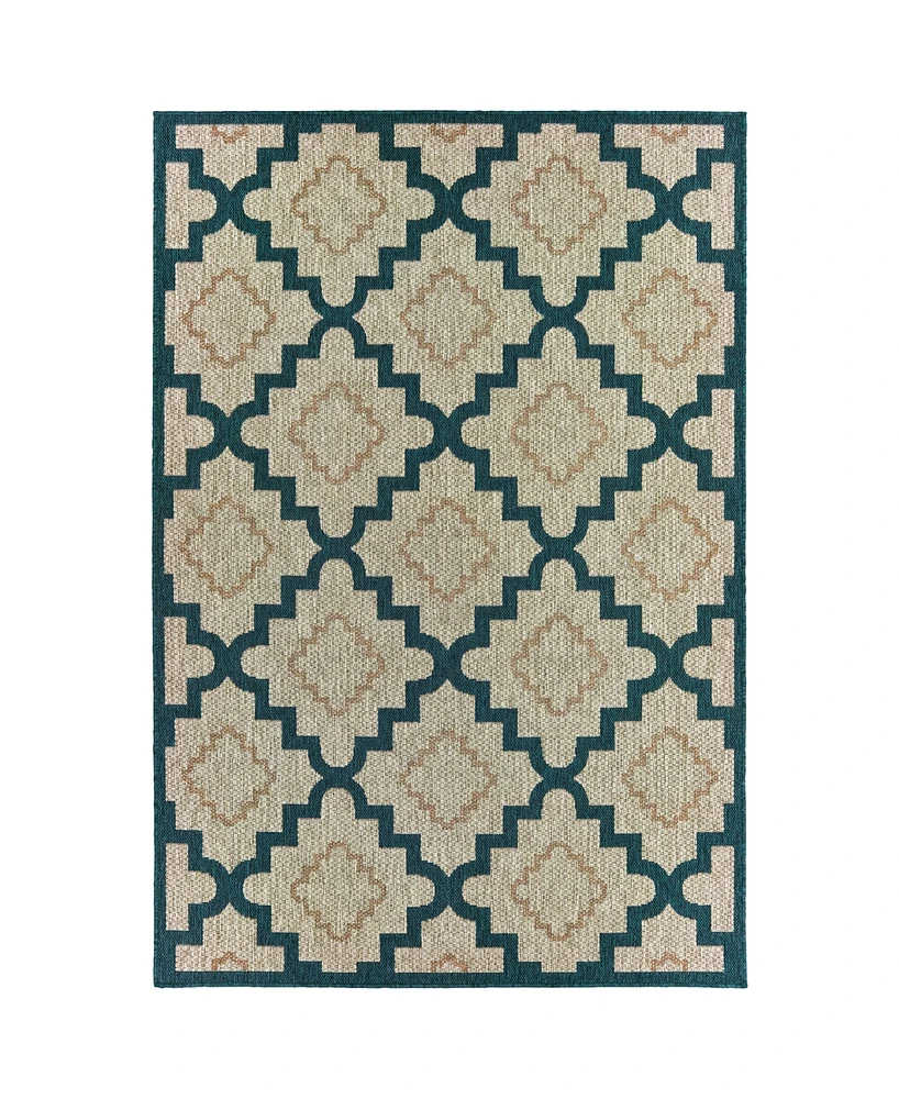 Oriental Weavers Latitude 804I3 Gray 7'10" x 10' Outdoor Area Rug