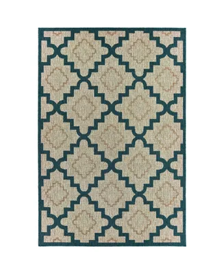 Oriental Weavers Latitude 804I3 Gray 7'10" x 10' Outdoor Area Rug