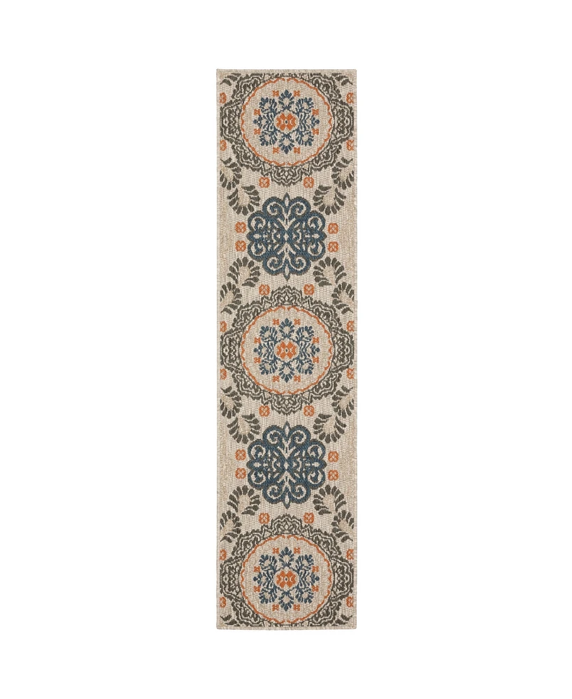 Oriental Weavers Latitude 1903W Gray 1'10" x 7'6" Runner Rug