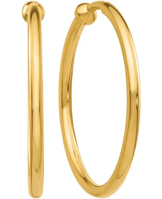 Skinny Hoop Clip-On Earrings in 14k Gold