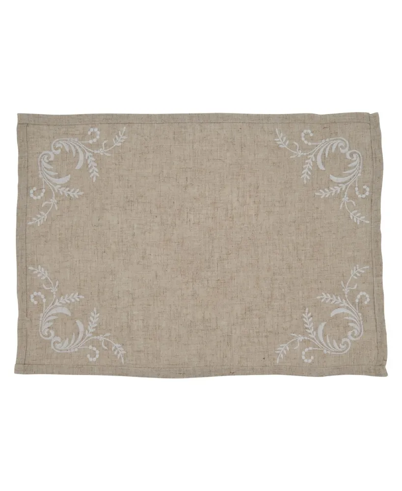 Saro Lifestyle Embroidered Placemat Set of 4