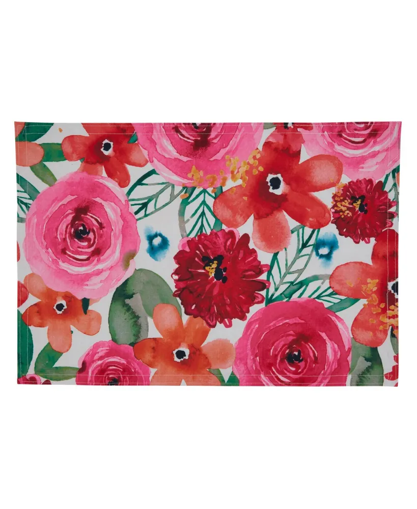 Saro Lifestyle Santa Monica Floral Placemat Set of 4