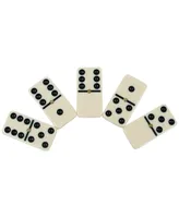 Hey Play Premium Set Of 28 Double Six Dominoes Wood Case