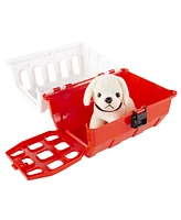 Hey Play Kids Veterinary Set With Animal Medical Supplies, Plush Dog And Carrier For Boys And Girls, 11 Piece