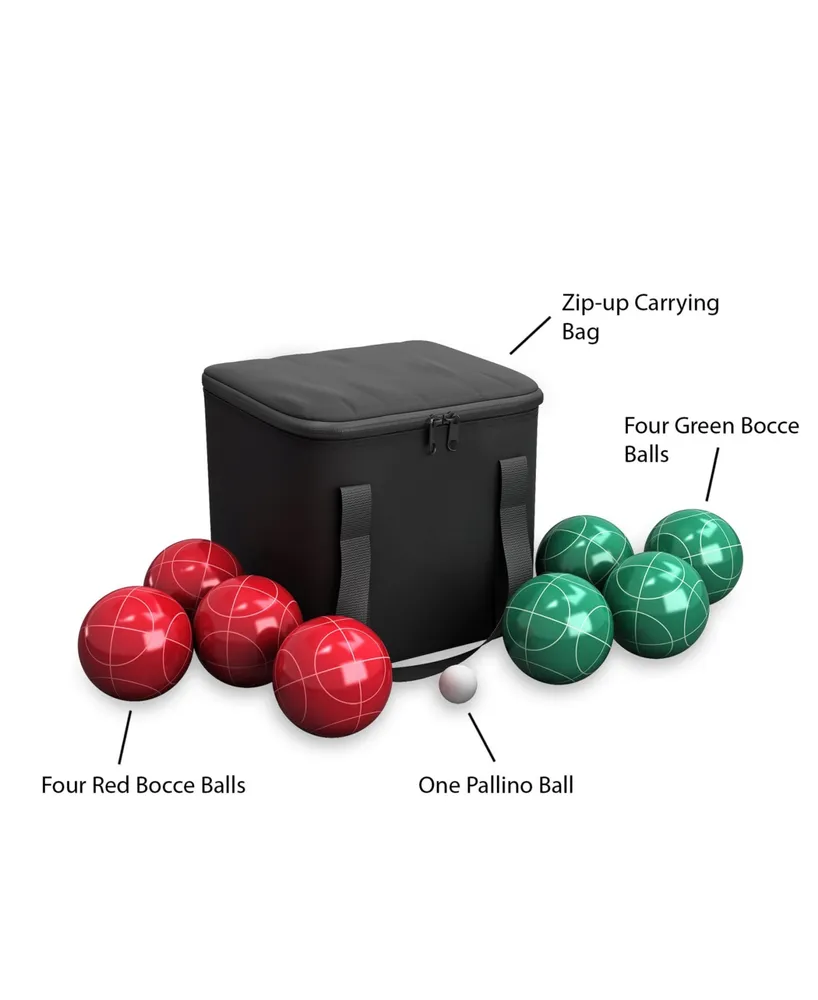 Hey Play Bocce Ball Set - Outdoor Family Bocce Game For Backyard, Lawn, Beach And More