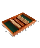 Hey Play Shut The Box Game - Classic Number Wooden Set With Dice Included-Old Fashioned