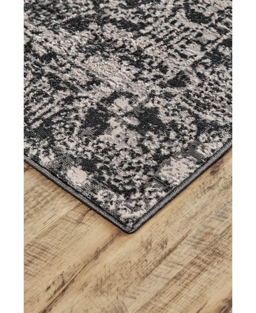 Feizy Prasad R3680 Charcoal 5' x 8' Area Rug