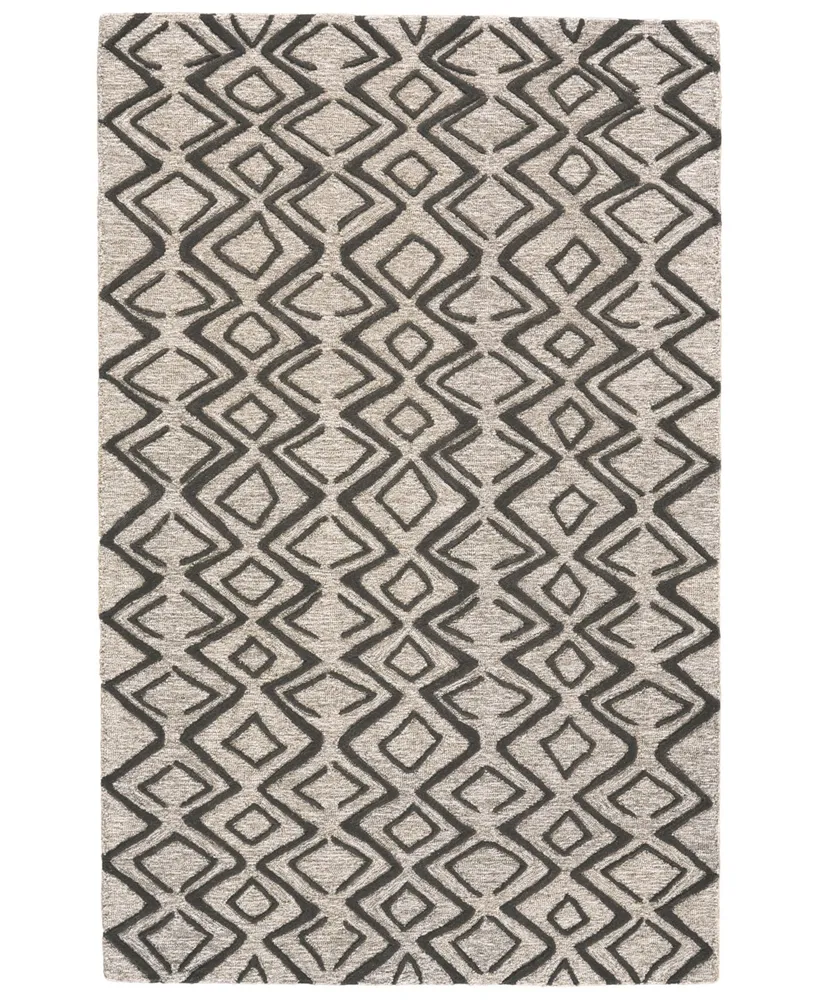 Feizy Enzo R8733 Charcoal 5' x 8' Area Rug