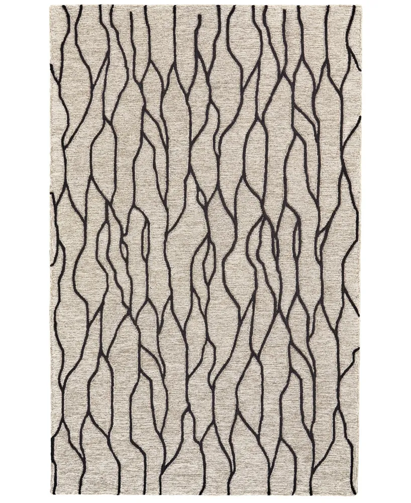 Feizy Enzo R8734 Black 3'6" x 5'6" Area Rug