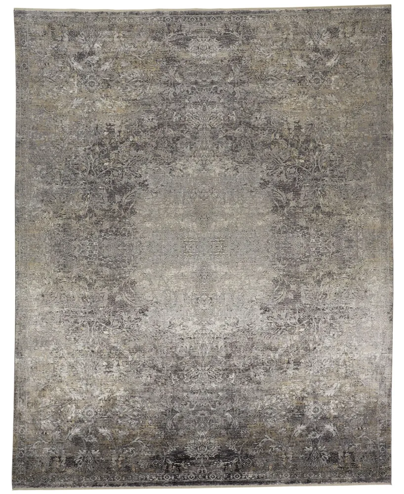 Feizy Sarrant R3964 Brown 2'8" x 12' Runner Rug