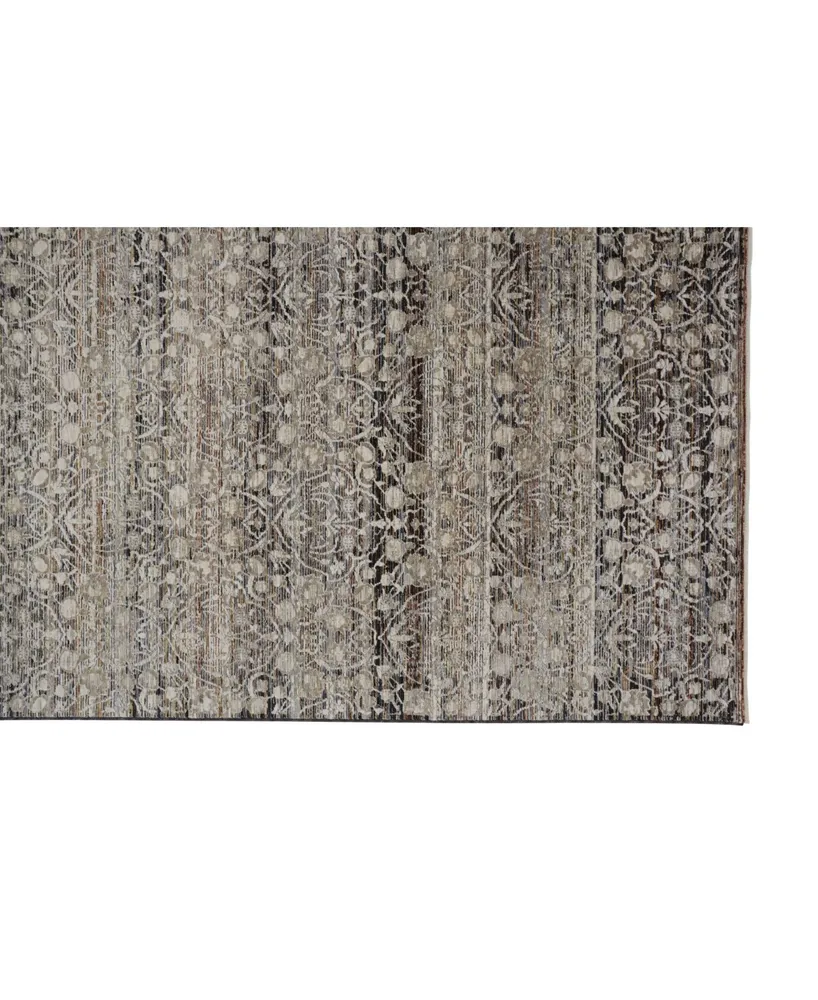 Feizy Caprio R3961 Brown 2'6" x 12' Runner Rug