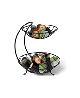 Spectrum Diversified Yumi 2-Tier Server Sturdy Steel Stacked Fruit Bowls