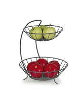 Spectrum Diversified Yumi 2-Tier Server Sturdy Steel Stacked Fruit Bowls