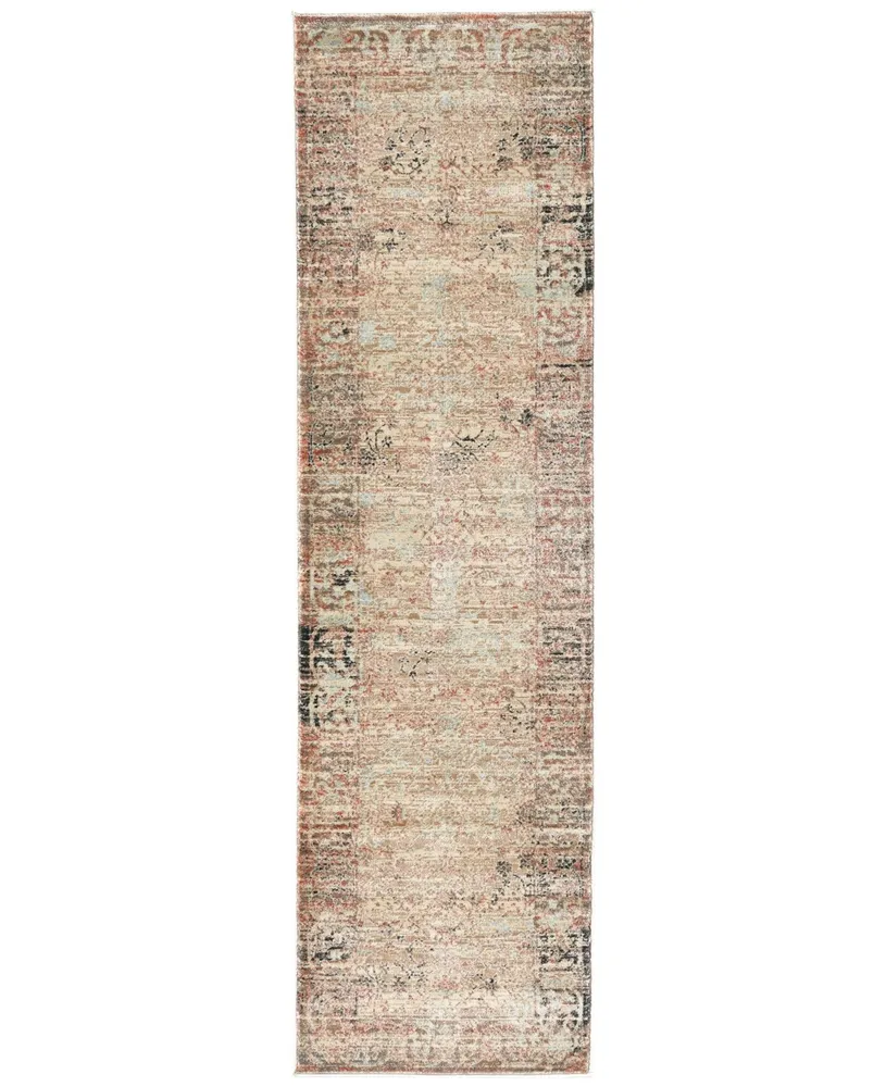 Km Home Silvano Sil-01 Beige 2'2" x 7'7" Runner Rug