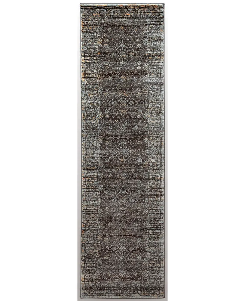 Km Home Silvano Sil- Brown 2'2" x 7'7" Runner Rug