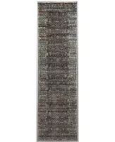 Km Home Silvano Sil- Brown 2'2" x 7'7" Runner Rug