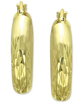 Giani Bernini Small Textured Hoop Earrings in 18k Gold-Plated Sterling Silver, 1" Created for Macy's