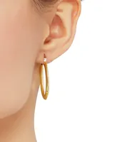 Medium Polished Hoop Earrings in 14k Gold,