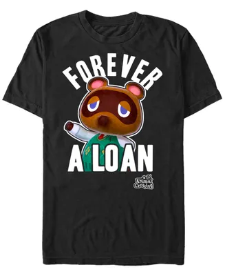 Fifth Sun Men's Nintendo Animal Crossing Tom Nook Forever A Loan Short Sleeve T-shirt