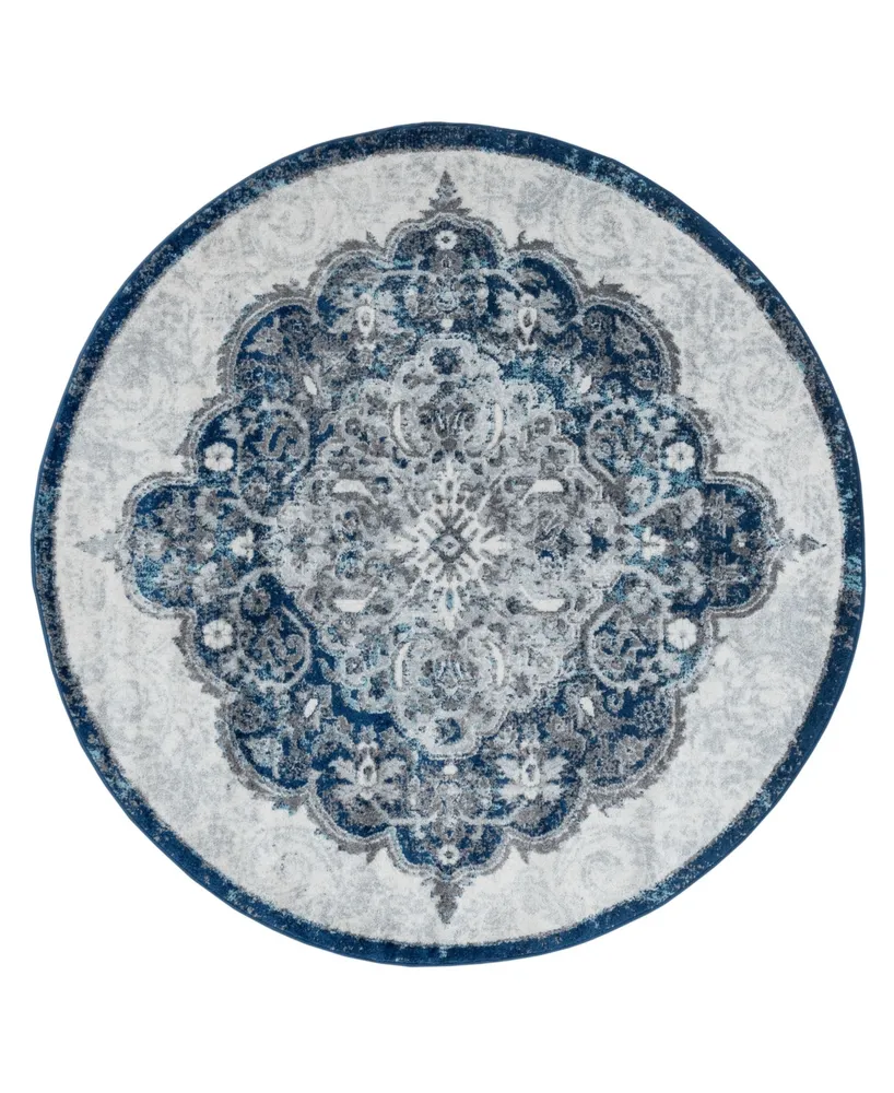 Amer Rugs Alexandria Alx- Navy 6'7" Round Rug